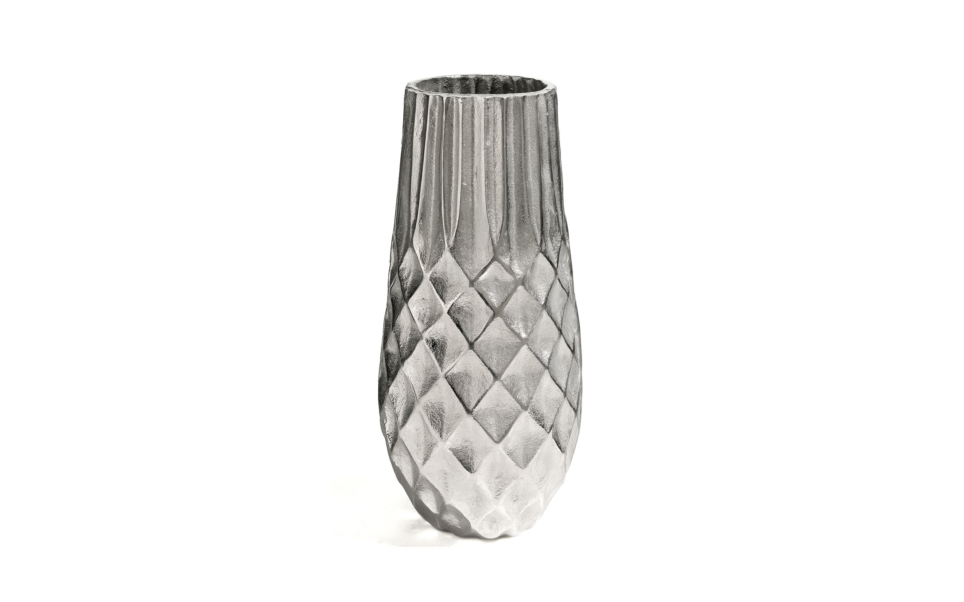 Vase in silber, 11 x 15 x 30 cm