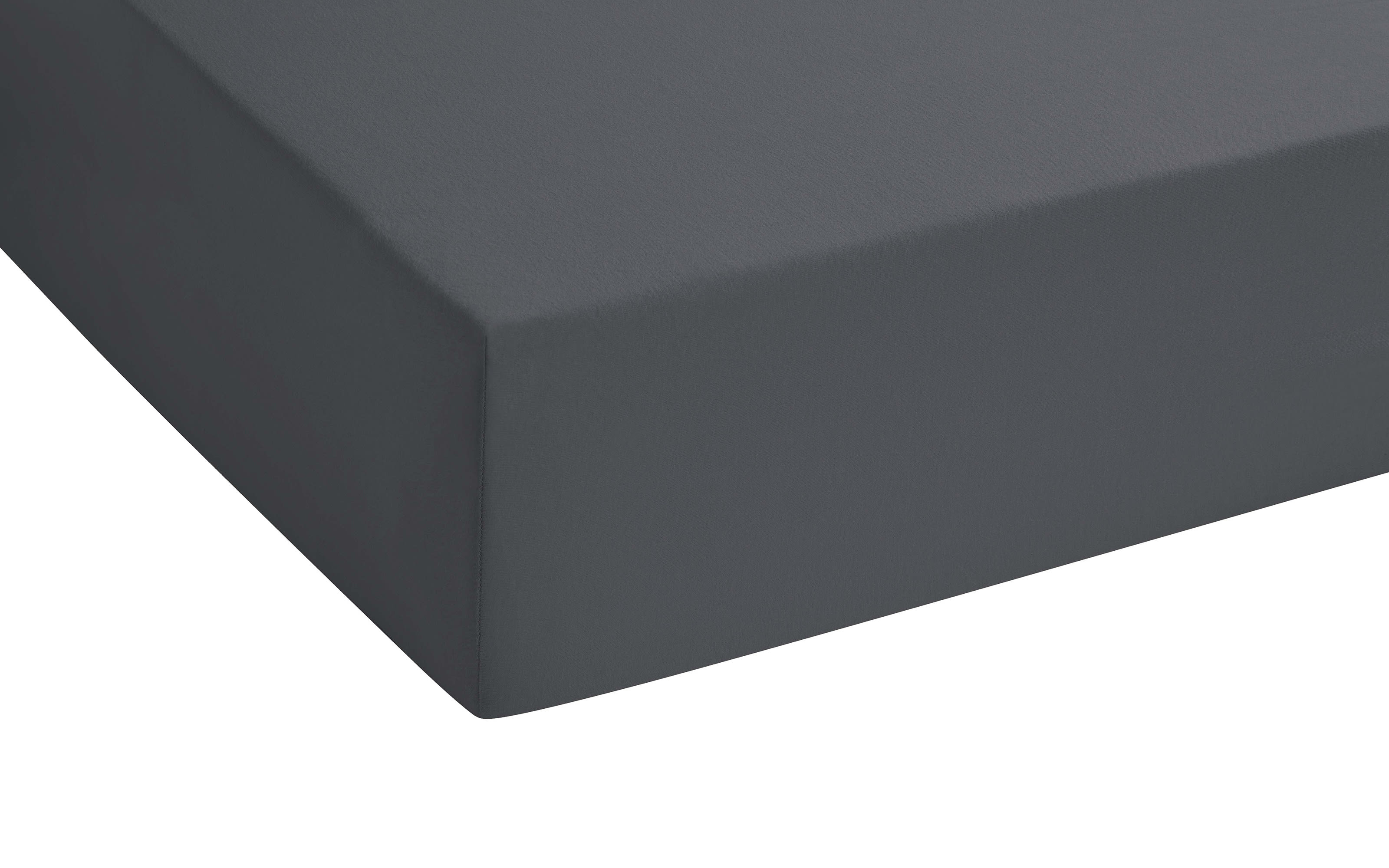 Boxspring-Spannbetttuch in anthrazit, 140 x 200 x 25 cm