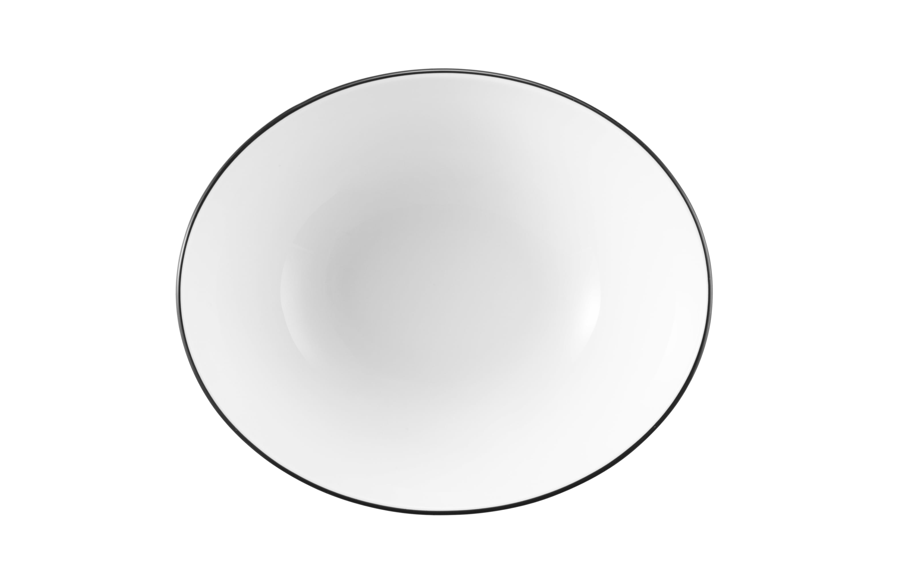 Schüssel oval Black Line in weiß, 21 cm