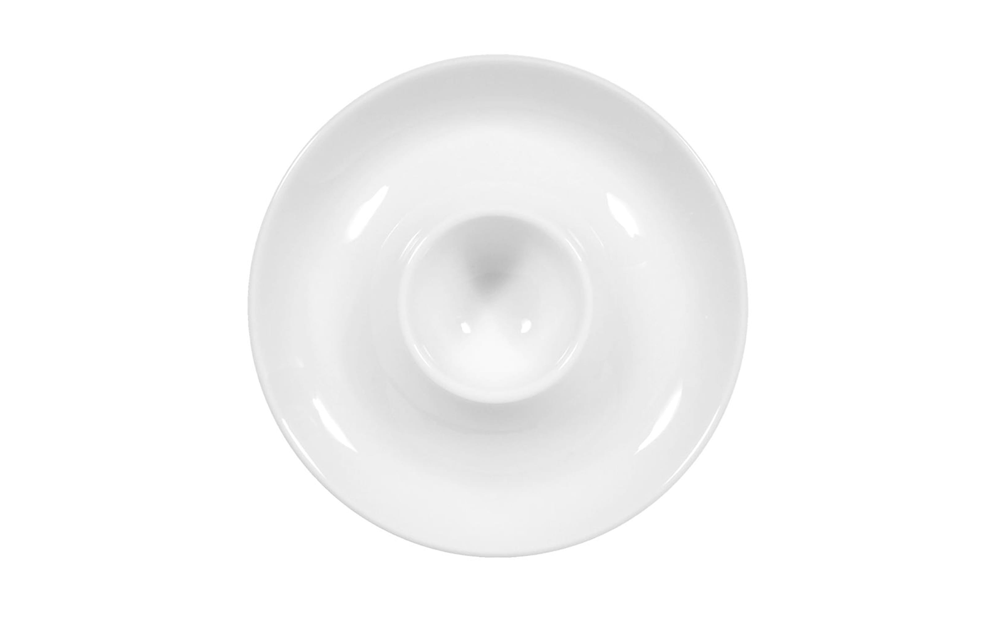 Eierbecher mit Ablage Rondo Liane in weiß, 13 cm
