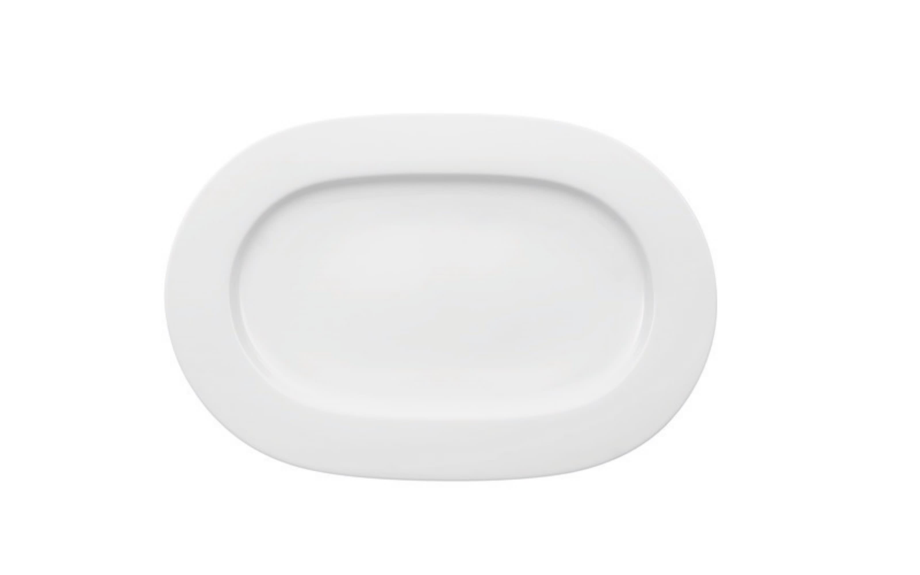 Platte oval Noblesse aus Porzellan in weiß, 34 cm