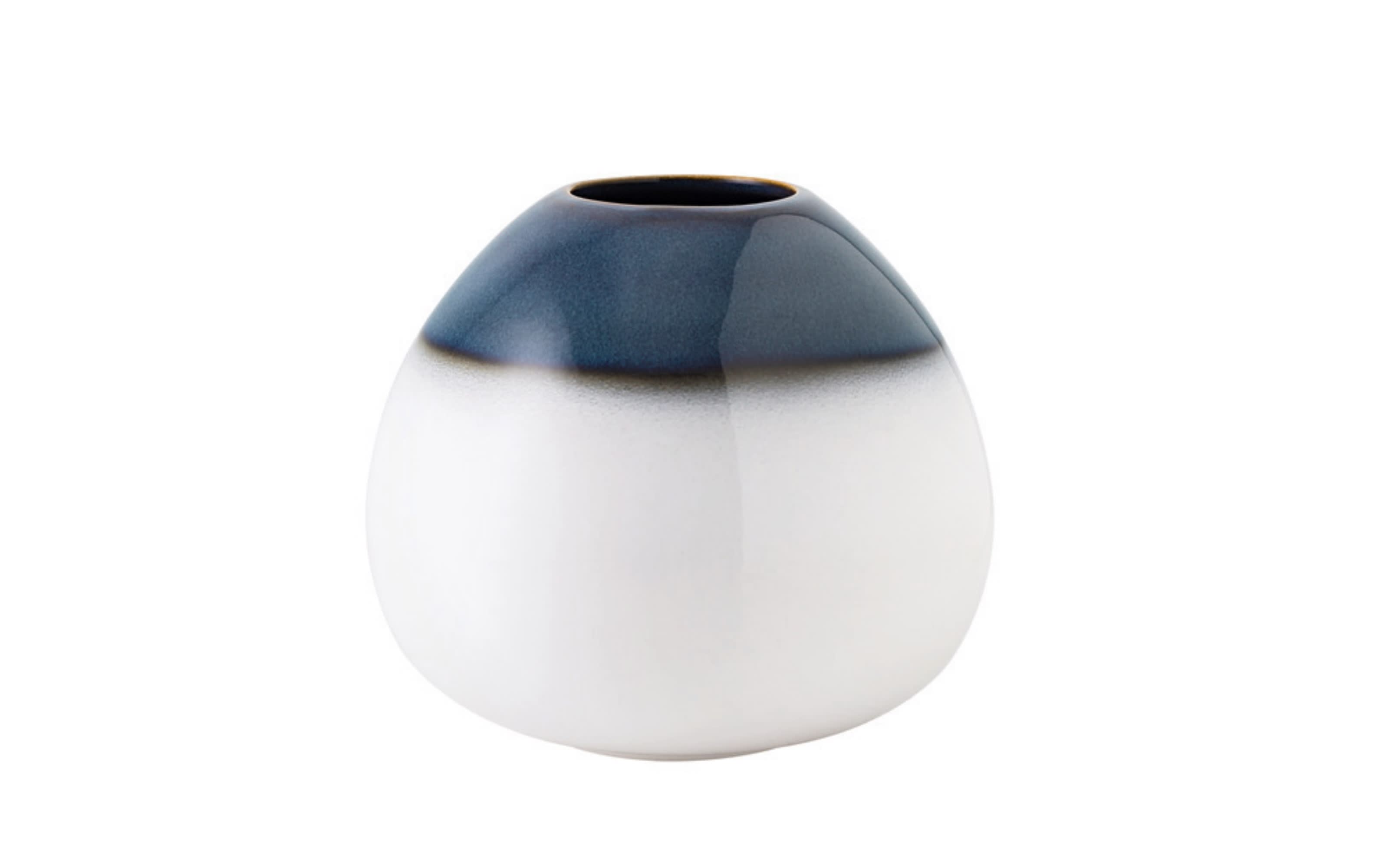 Vase Lave Home aus Steingut Drop bleu klein, 13 cm