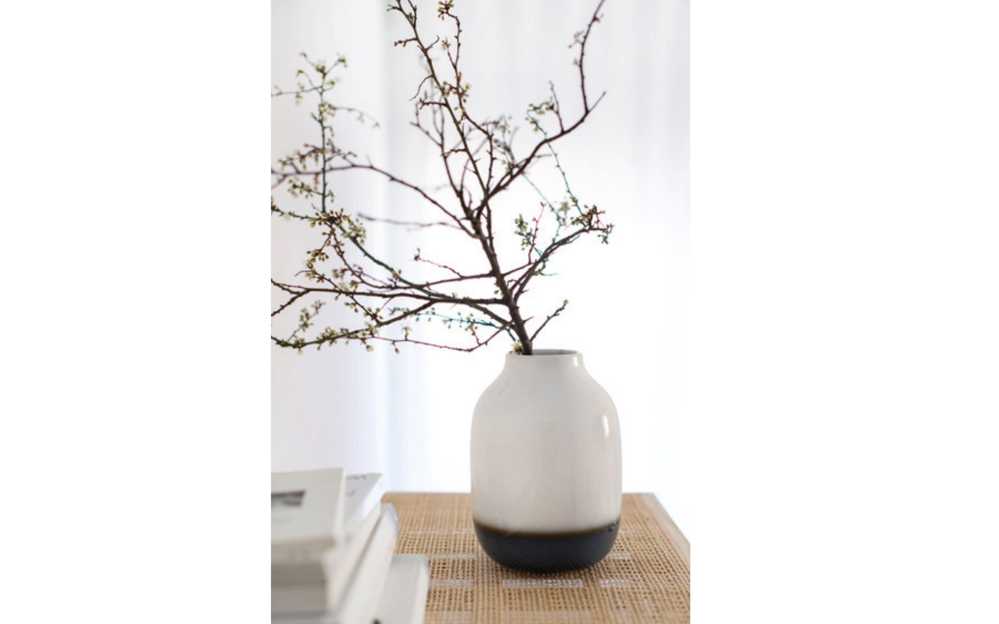 Vase Lave Home aus Steingut Nek bleu groß, 22 cm
