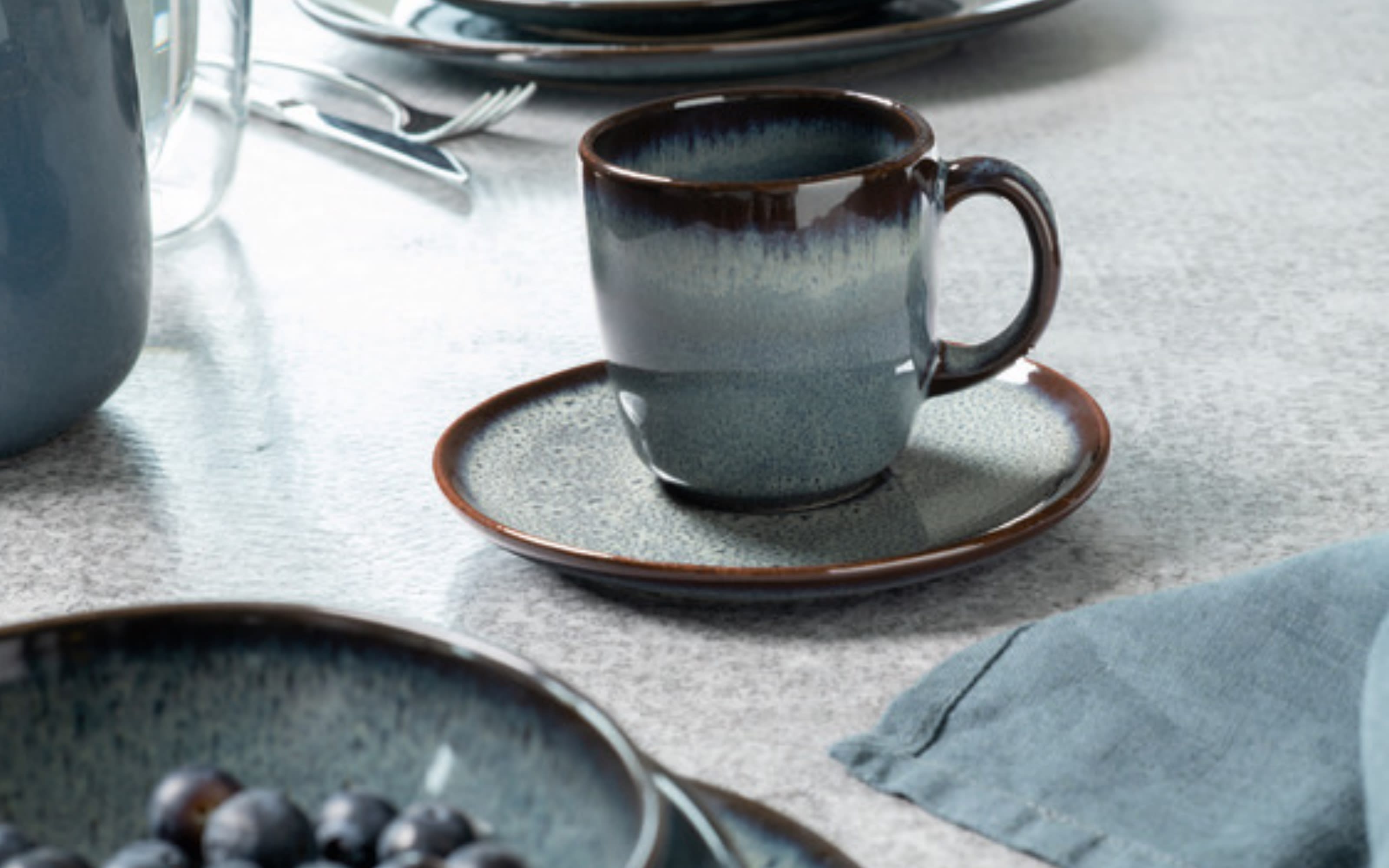 Kaffeeuntertasse Lave Gris in grau