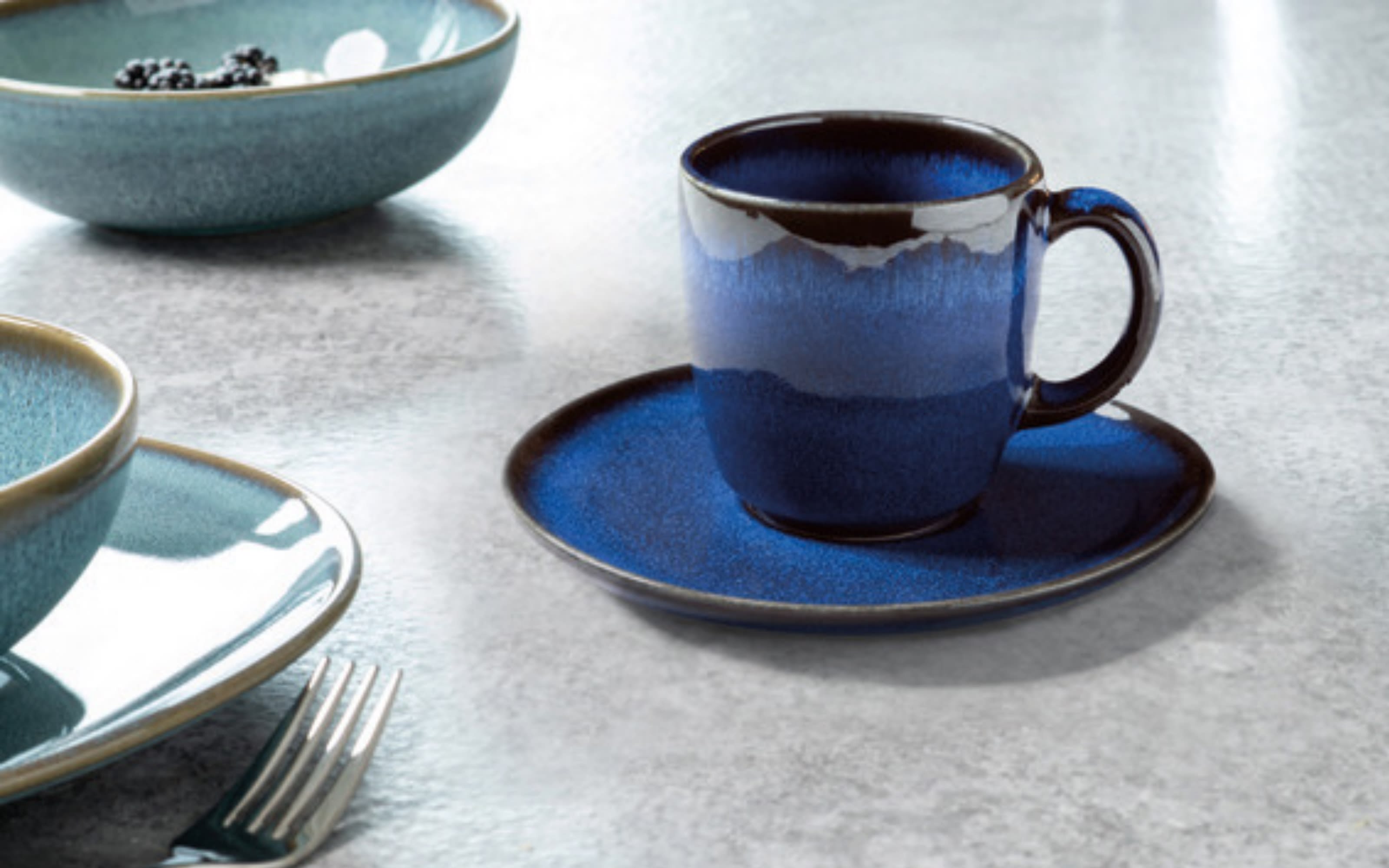 Kaffeeuntertasse Lave Bleu in blau