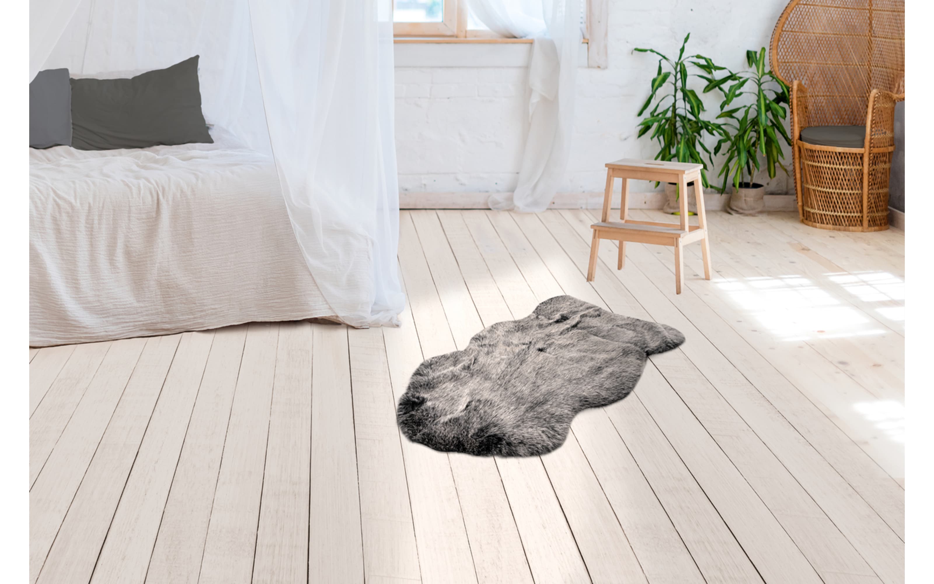 Teppich Tender 125 in anthrazit, ca. 60 x 90 cm