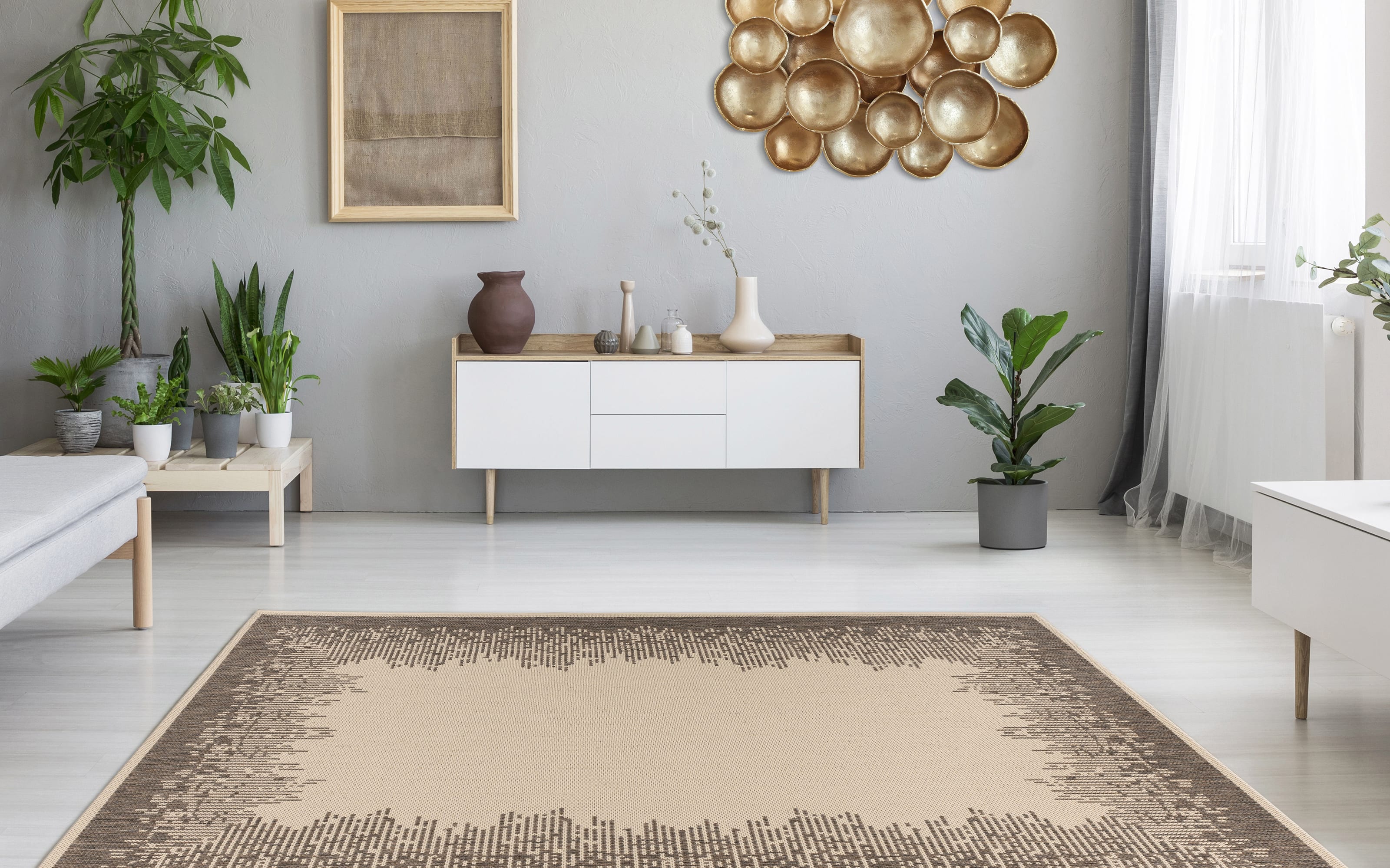 Outdoorteppich Splash 900 in creme, 120 x 170 cm