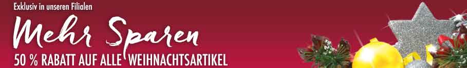 50% Rabatt auf Weihnachtsartikel