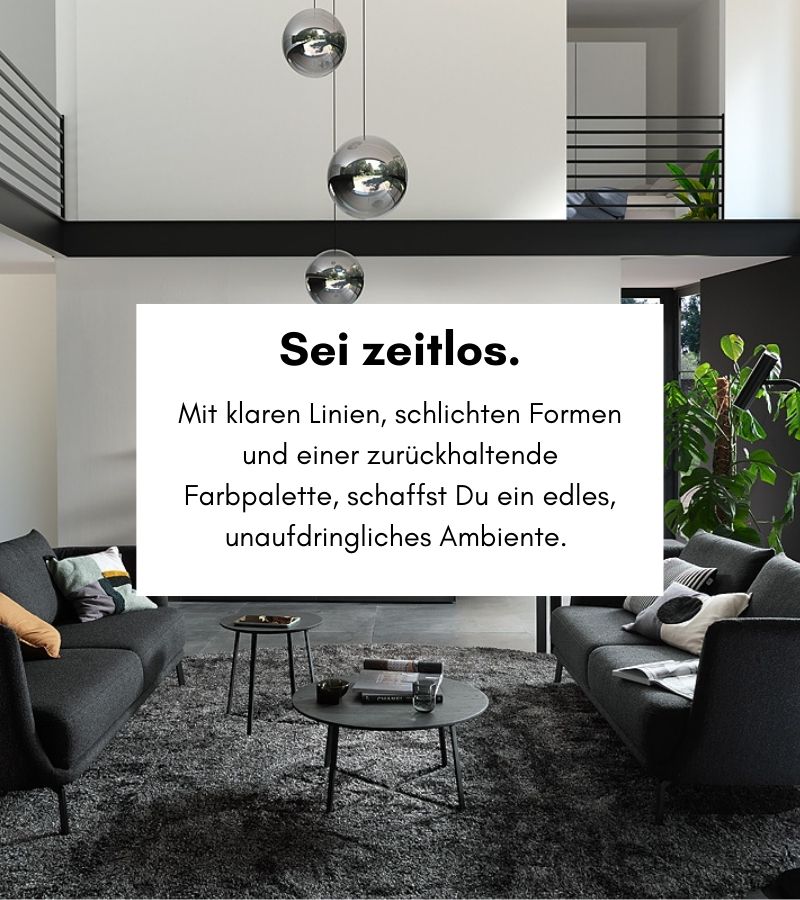Sei zeitlos -Mit dem puristisch eleganten Einrichtungsstil