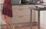 Einbauküche Riva, weißbeton, Elektrogeräte inklusive 
