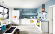 Einbauküche Touch, Lacklaminat weiß supermatt, inklusive Elektrogeräte