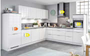 Einbauküche Focus, Lack Ultra-Hochglanz alpinweiß, inklusive Elektrogeräte, inklusive AEG Geschirrspüler