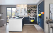 Einbauküche Easytouch, fjordblau, inklusive AEG Elektrogeräte
