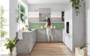 Einbauküche Rosian, Beton grau Nachbildung, inkl. Miele Elektrogeräte