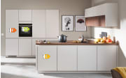 Einbauküche Ferna, seidengrau, inkl. Miele Elektrogeräte