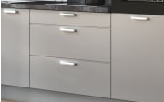 Einbauküche Uno, perlgrau matt, inkl. AEG Elektrogeräte