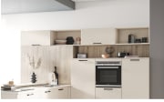 Einbauküche Laser brillant, crema magnolia, inkl. Siemens Elektrogeräte