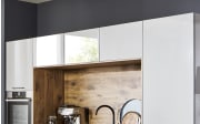 Einbauküche Laser brillant, satin, inkl. AEG Elektrogeräte