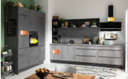 Einbauküche IP 1200, beton farbend, inkl. Privileg Elektrogeräte