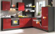 Einbauküche PN 270, rot, inklusive Zanker Elektrogeräte