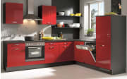 Einbauküche PN 270, rot, inklusive Zanker Elektrogeräte