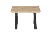 Couchtisch Asola, Asteiche massiv, X-Gestell schwarz