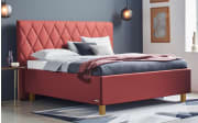 Polsterbett Brilliant in rot, 1 x in Härtegrad 2 und 1 x in Härtegrad 3, Liegefläche ca. 160 x 200 cm