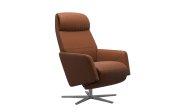 Leder Ruhesessel Scott, Paloma new cognac, Gestell Sirius aluminium