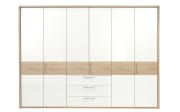 Schlafzimmer Zelo in Lack bianco weiß Hochglanz, Absetzungen Eiche macao