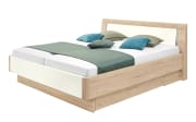 Schlafzimmer Zelo in Lack bianco weiß Hochglanz, Absetzungen Eiche macao