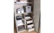 Drehtürenschrank Skat in seidengrau, mit umfangreicher Zusatzausstattung, Breite ca. 301 cm