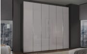 Falttürenkleiderschrank Sineo, Saphirglas-Türen, 282 x 222 cm