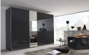 Schwebetürenschrank Ocean in graphit Matt/Farbglas basalt, Breite 280 cm