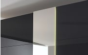 Schwebetürenschrank Ocean in graphit Matt/Farbglas basalt, Breite 320 cm