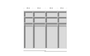 Schwebetürenschrank Ocean in seidengrau/Farbglas seidengrau, Breite 280 cm