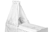 Bett-Set in weiß mit Muster Häschen und Eule