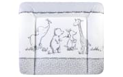 Wickelauflage Softy, weiß/grau mit Motiv Safari, 85 x 75 cm