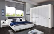 Schlafzimmer Arktis in weiß, Liegefläche 180 x 200 cm, Schrankbreite ca. 300 cm 