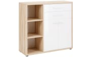 Sideboard-Kombination Set+, weiß-Glas-Eiche natur Nachbildung