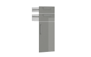 Schubladen-Türen-Set Homebase, kieselgrau Hochglanz, 41,6 cm