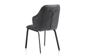 Stuhl Armadillo in anthrazit, mit schwarzem Metallgestell