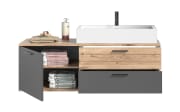 Waschtisch inklusive Aufsatzbecken in Nox Oak Nachbildung/basaltfarbig