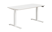 Schreibtisch e-lion 1, kreideweiß, Breite ca. 150 cm, elektrisch höhenverstellbar