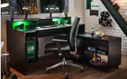 Schreibtisch Highscore 3 in schwarz Matt, inklusive Beleuchtung 