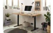 E-Schreibtisch-Set Toulouse in schwarz/Eiche massiv