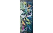 Glasgarderobe Felix mit Graffiti-Motiv, 50 x 125 cm