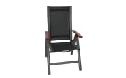 Garten-Positionsstuhl ASS Comfort S006-M06 in schwarz mit Aluminiumgestell