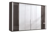 Drehtürenschrank San Diego in Havanna-Nachbildung/Glas weiß, Breite ca. 300 cm