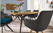 Designsessel Tamina in mocca, mit Stativ-Gestell aus massiver Wildeiche