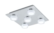 LED-Deckenleuchte Romendo 1 IP44 in chromfarbig, 32 x 32 cm